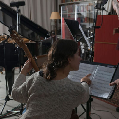Recording of Poema Armónico – with producer Juan de la Rubia