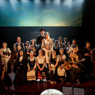 Theatre production Blood Wedding (Bodas de Sangre). Silk Street Theatre, London